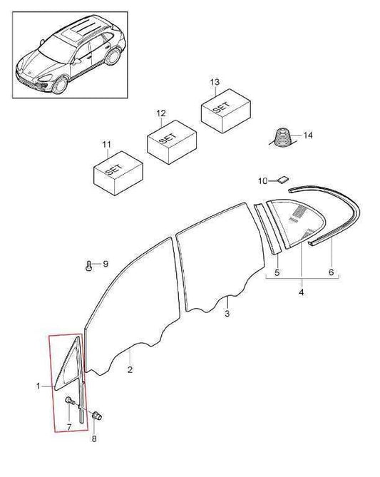 2011-2018 Porsche Cayenne S Front Right Door Window Vent Glass 95854231207 *ReaD - Alshned Auto Parts