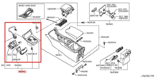 14-17 Infiniti QX50 Center Console Shifter Bezel Trim w/ Ashtray and Shift Knob - Alshned Auto Parts