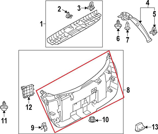2020-2025 Mazda CX-30 2.5 S Rear Liftgate Lower Gate Cover Panel DGH9-68-960 OEM - Alshned Auto Parts