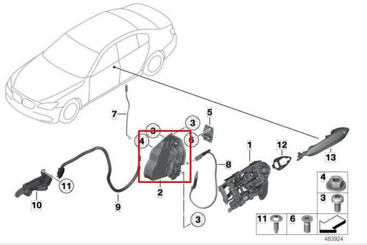 2010-2015 BMW 750I xDrive Front Left Side Door Lock Latch Actuator 51217185689 - Alshned Auto Parts