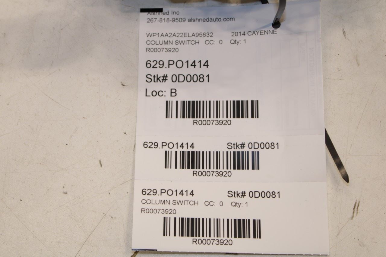 2011-18 Porsche Cayenne Platinum Steering Column Light Turn Signal Wiper Switch - Alshned Auto Parts