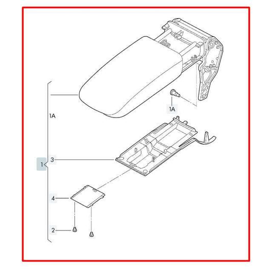 16-18 Volkswagen Jetta Sport Console Armrest Storage Lid Cover 5C6-864-207-B-LCJ - Alshned Auto Parts