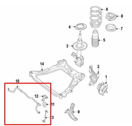 2013-2020 Nissan Pathfinder SV FWD Front Stabilizer Sway Anti-Roll Bar w/ Link - Alshned Auto Parts