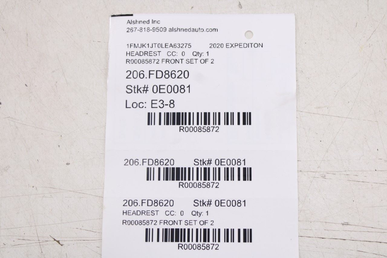 2019-21 Ford Expedition Max XLT 3.5L Front Right and Left Side Seat Headrest Set - Alshned Auto Parts