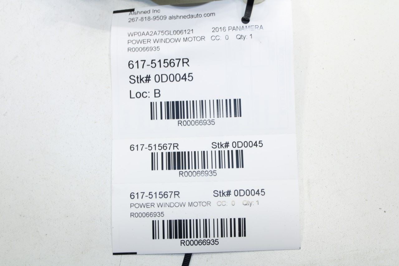 2011-2016 Porsche Panamera 4 3.6L Rear Right Side Door Power Power Window Motor - Alshned Auto Parts