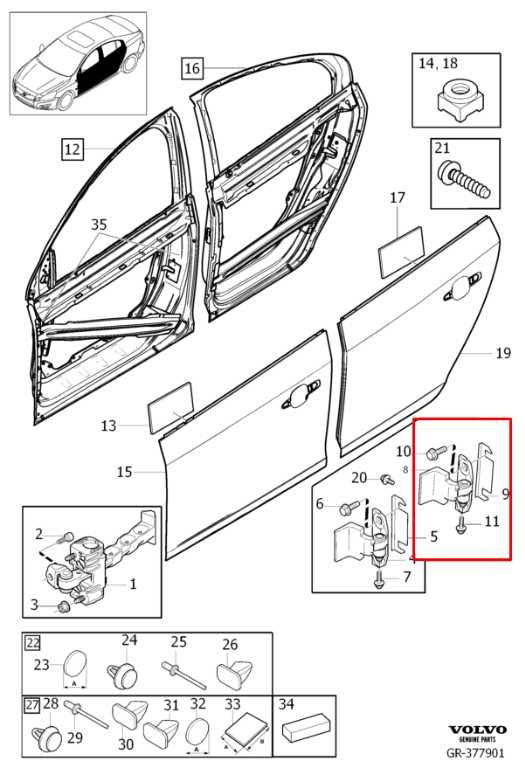 2015-18 Volvo S60 T5 Premier Rear Right Door Hinge Upper and Lower Pair 31218525 - Alshned Auto Parts