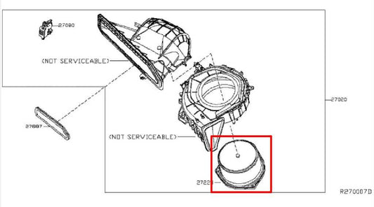 2014-2020 Infiniti QX60 HVAC AC Blower Fan Motor 272V0-3TA1A OEM - Alshned Auto Parts