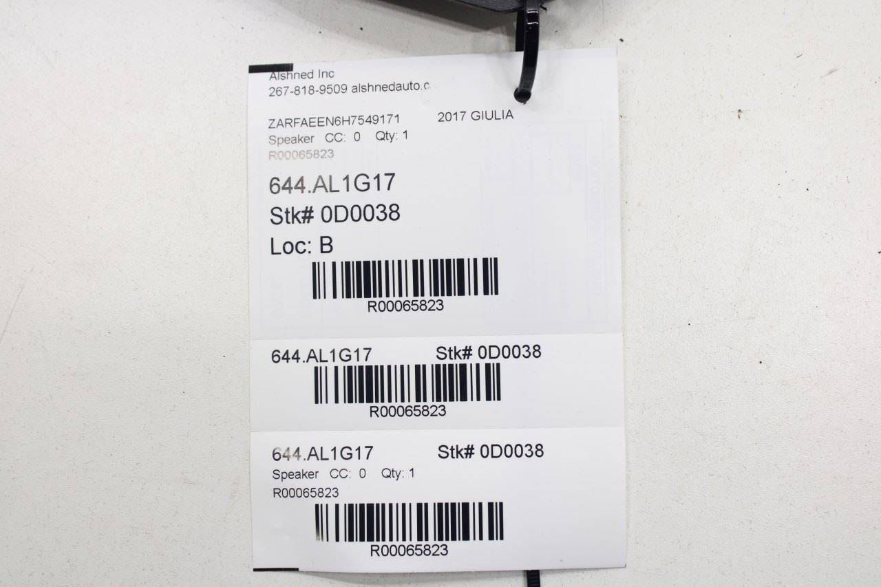 2017-2019 Alfa Romeo Giulia Ti AWD 2.0L Rear Right Door Audio Speaker 50538541 - Alshned Auto Parts