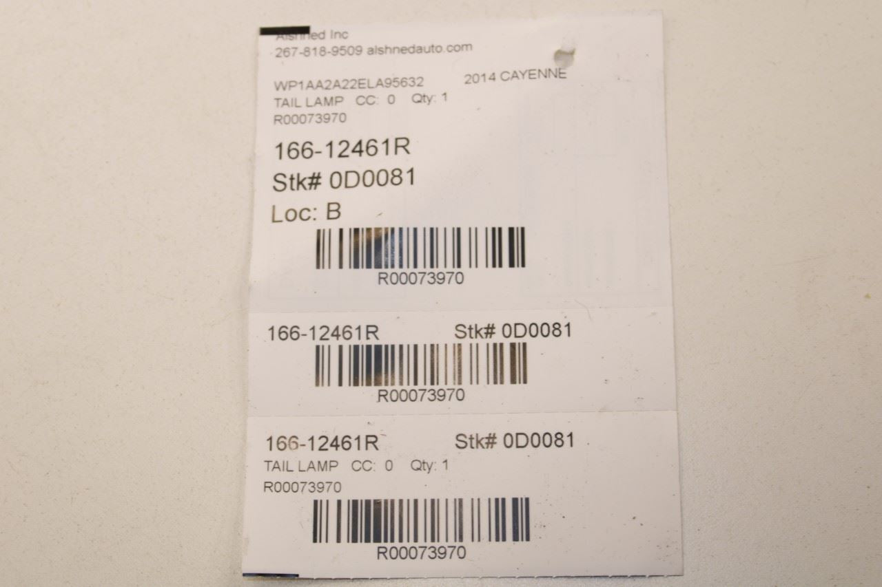 2011-2014 Porsche Cayenne Platinum Rear Right Side Tail Light Lamp 958-945-094-C - Alshned Auto Parts