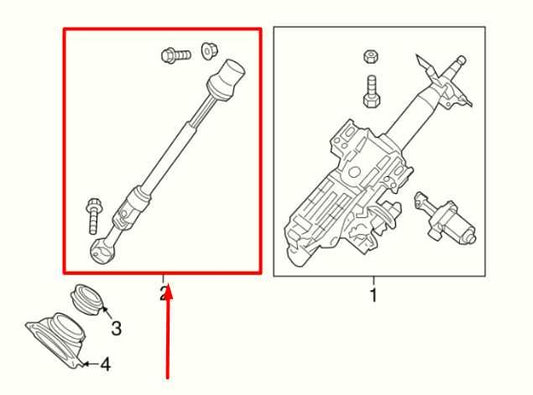 2013-2020 Nissan Pathfinder Steering Column Lower Shaft 48080-3JA0A OEM - Alshned Auto Parts