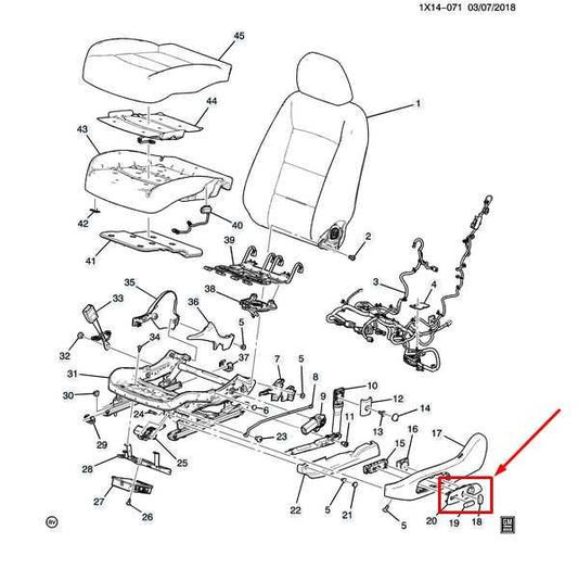 2018-2024 GMC Terrain Denali Front Left Power Seat Adjustment Switch 25974714 - Alshned Auto Parts