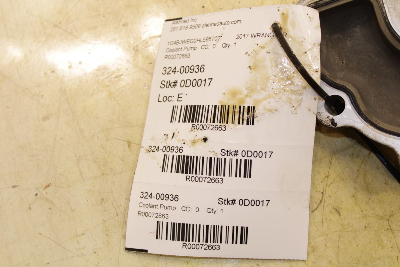 2012-2017 Jeep Wrangler Sahara 3.6L Engine Coolant Water Pump 68079412AD OEM - Alshned Auto Parts