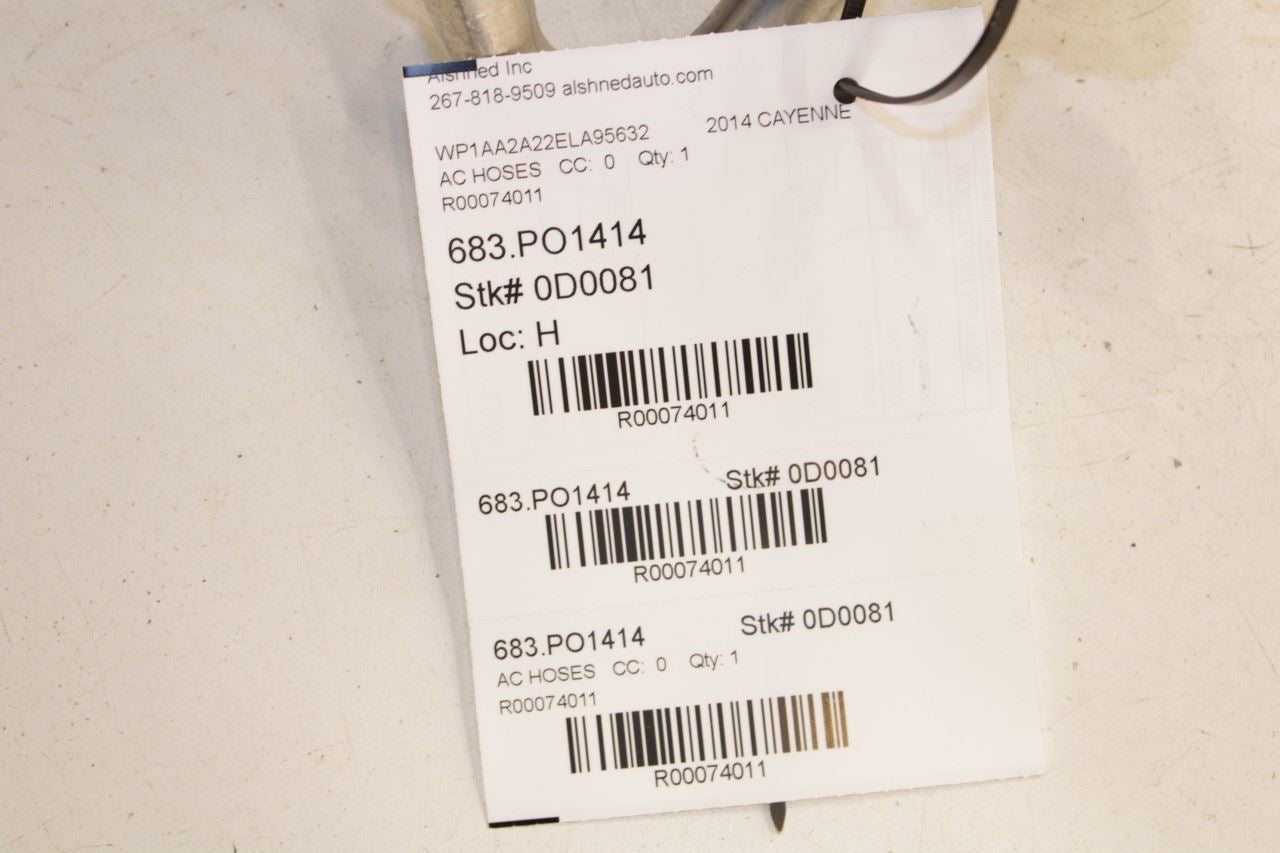 2011-17 Porsche Cayenne Platinum 3.6L AC Conditioning Upper Pressure Liquid Hose - Alshned Auto Parts