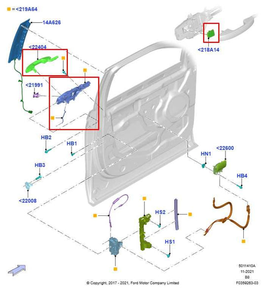 18-24 Ford Expedition Max XLT 3.5L Front Passenger RH Side Door Exterior Handle - Alshned Auto Parts