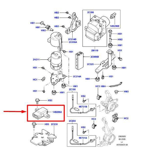 2007-09 Land Rover Range Rover 4.2L Yaw Rate Stability Control Sensor SRO500140 - Alshned Auto Parts