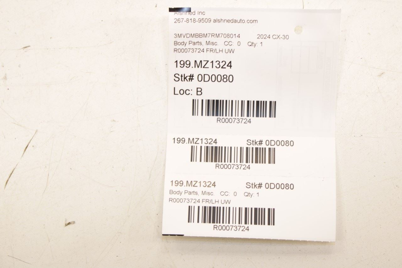 20-25 Mazda CX-30 2.5 S Front Left Side Door B Pillar Exterior Molding DGH950M21 - Alshned Auto Parts