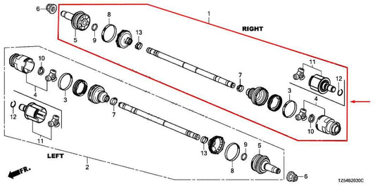 2016-20 Acura MDX Advance AWD Rear Right CV Axle Drive Half Shaft 42310-TZ6-A1R - Alshned Auto Parts