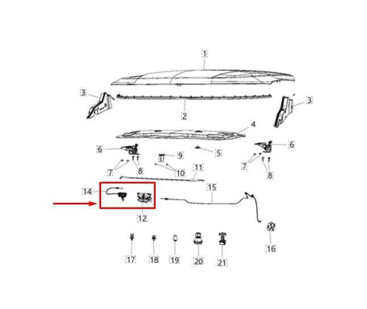 2017-2025 Jeep Compass Latitude Hood Lock Latch Actuator w/ Cable 68280608AC OEM - Alshned Auto Parts