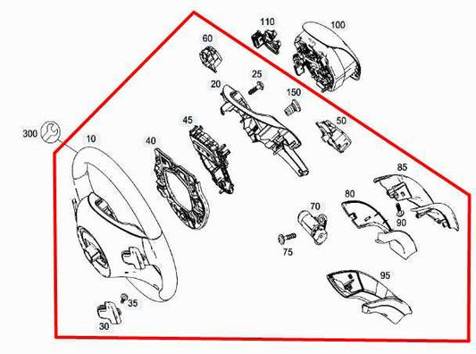2012-2015 Mercedes-Benz ML350 3.5L RWD Steering Wheel Leather w/ Control Buttons - Alshned Auto Parts