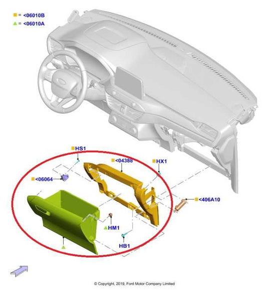 2020-2022 Ford Escape SEL Glove Box Storage Compartment LJ6B-S06040-AA OEM - Alshned Auto Parts