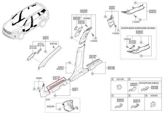2016-2020 Kia Sorento LX Front Right Side Door Sill Scuff Plate 85883-C6000WK - Alshned Auto Parts