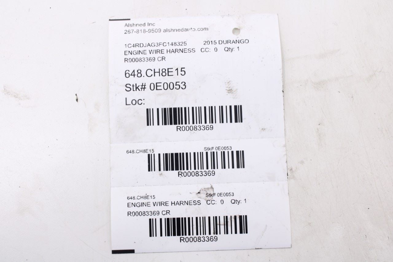 2015 Dodge Durango SXT 3.6L Engine Wire Wiring Harness 68230365AD OEM *ReaD*13