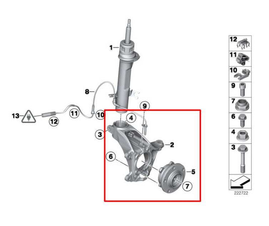 2011-2016 Mini Countryman Cooper S 1.6L AWD Front Right Side Spindle Knuckle Hub - Alshned Auto Parts
