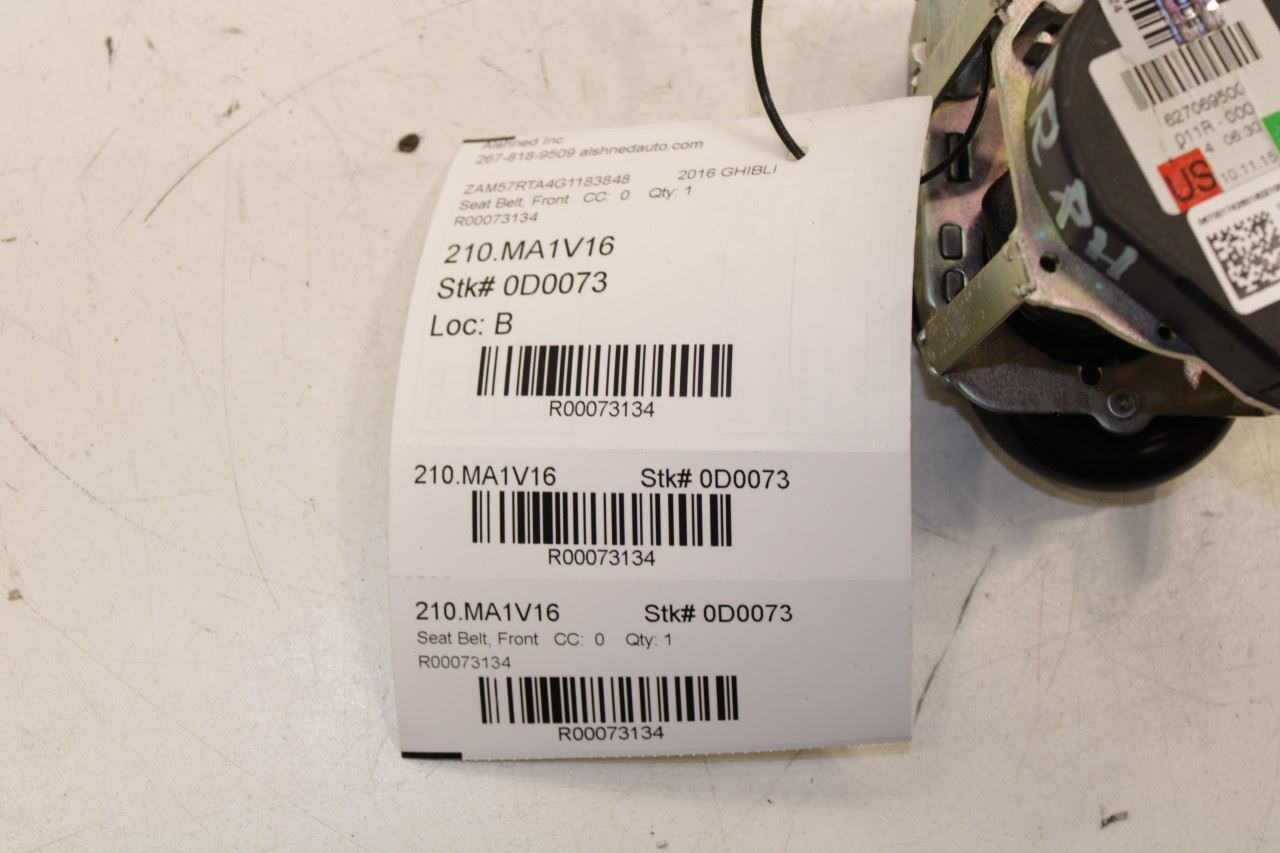 2014-21 Maserati Ghibli S Q4 3.0L Front Passenger Right Side Seat Belt Retractor - Alshned Auto Parts