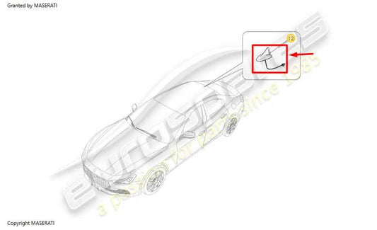 2014-17 Maserati Ghibli 3.0L Rear Roof GPS Radio Antenna Shark Fin 670025882 OEM - Alshned Auto Parts