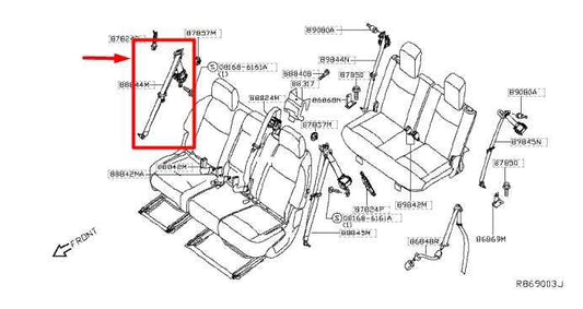 14-20 Infiniti QX60 Rear Right Side 2nd Row Seat Belt Retractor 88844-3JA1B OEM - Alshned Auto Parts