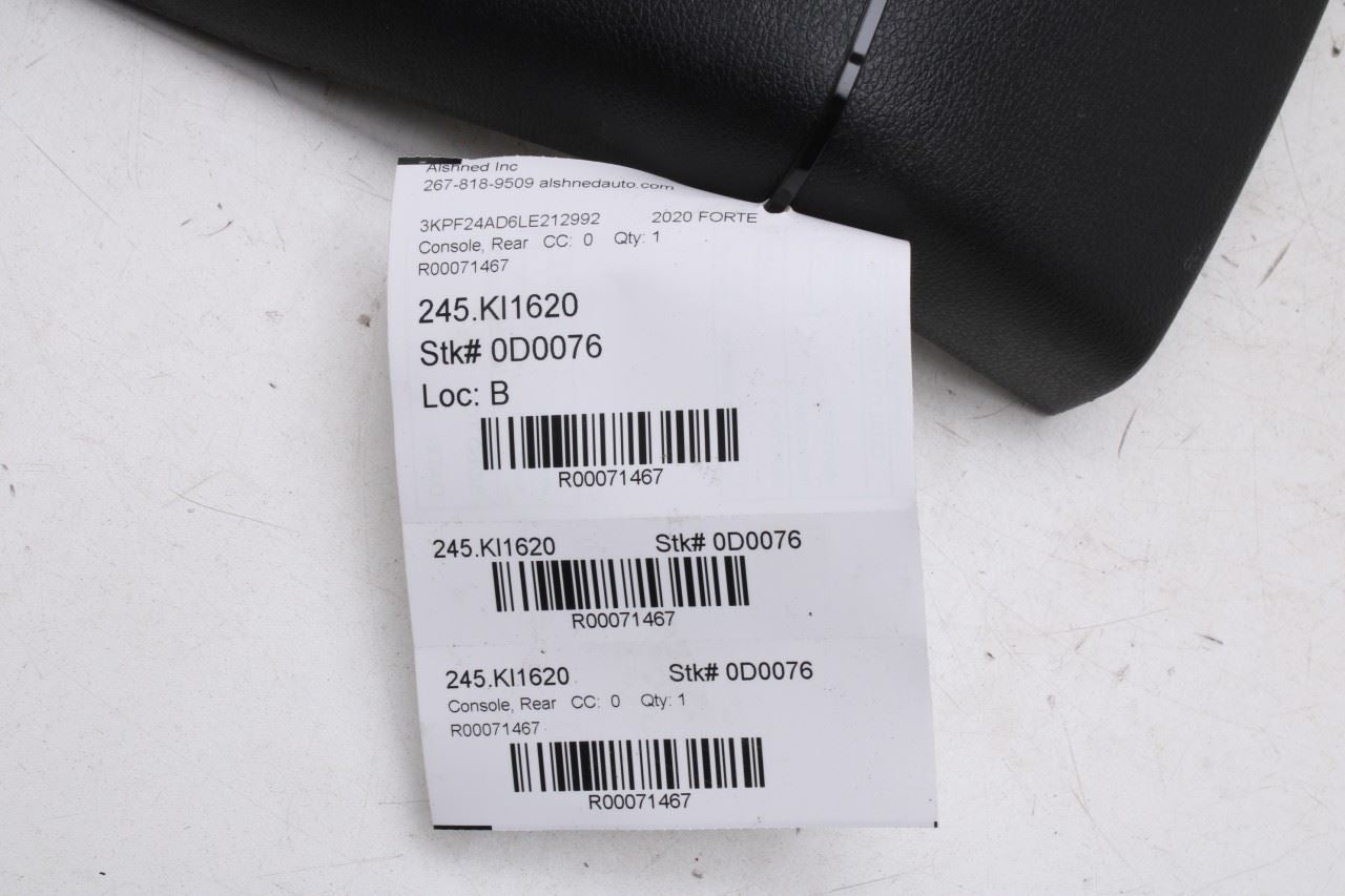 19-24 Kia Forte LXS RR Center Console Back Panel Trim w/o Air Vent 84640-M7000WK - Alshned Auto Parts