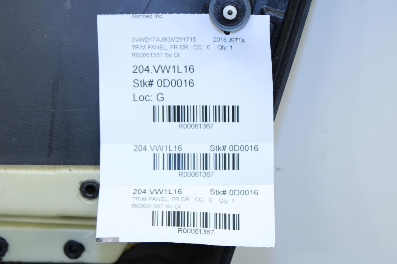 13-18 Volkswagen Jetta Sport Front Left Door Trim Panel 5C7-867-011-J-HON *ReaD* - Alshned Auto Parts