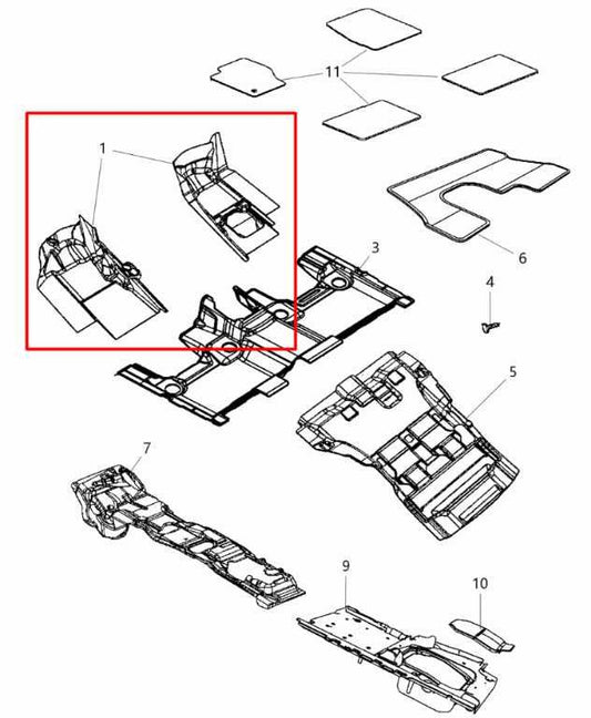 2013-15 Dodge Durango SXT 3.6L Front Right and Left Side Floor Carpet Liner Set - Alshned Auto Parts