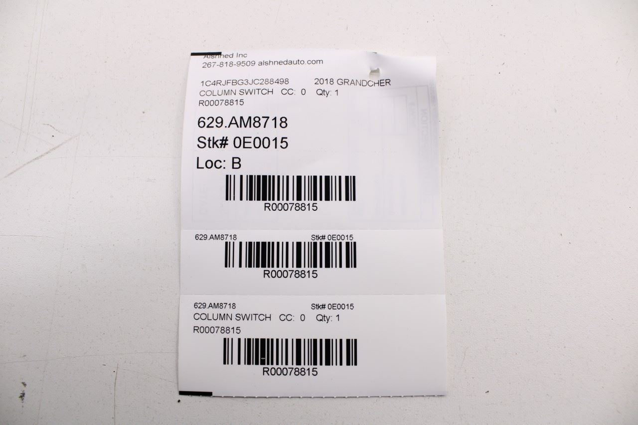 18-22 Jeep Grand Cherokee Limited Steering Column Light Turn Signal Wiper Switch - Alshned Auto Parts