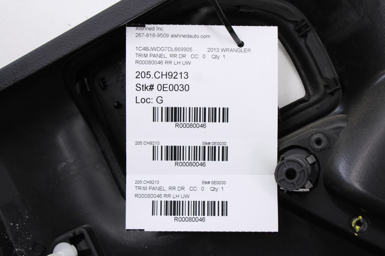2011-17 Jeep Wrangler Unlimited Sport Rear Left Side Door Trim Panel 1QJ39TRMAC - Alshned Auto Parts