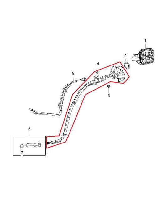 2014-2015 Dodge Durango SXT 3.6L Fuel Filler Neck Hose Tube Pipe 68243686AC OEM - Alshned Auto Parts