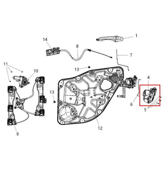 2011-2025 Dodge Durango SXT Rear Left Side Door Lock Latch Actuator 4589923AF1