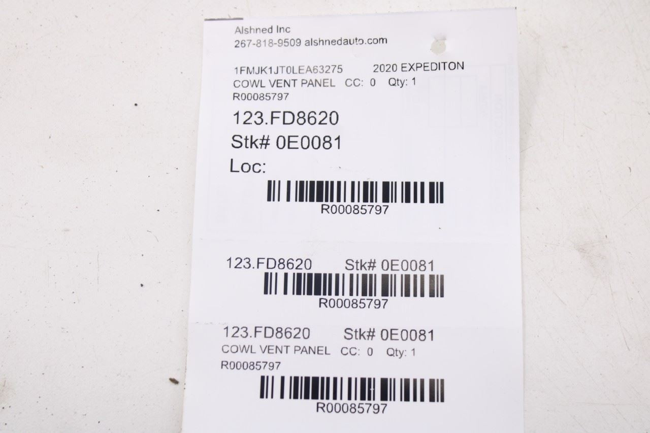 18-24 Ford Expedition Max XLT Front Windshield Cowl Vent Panel JL1Z-78022A68-AB - Alshned Auto Parts