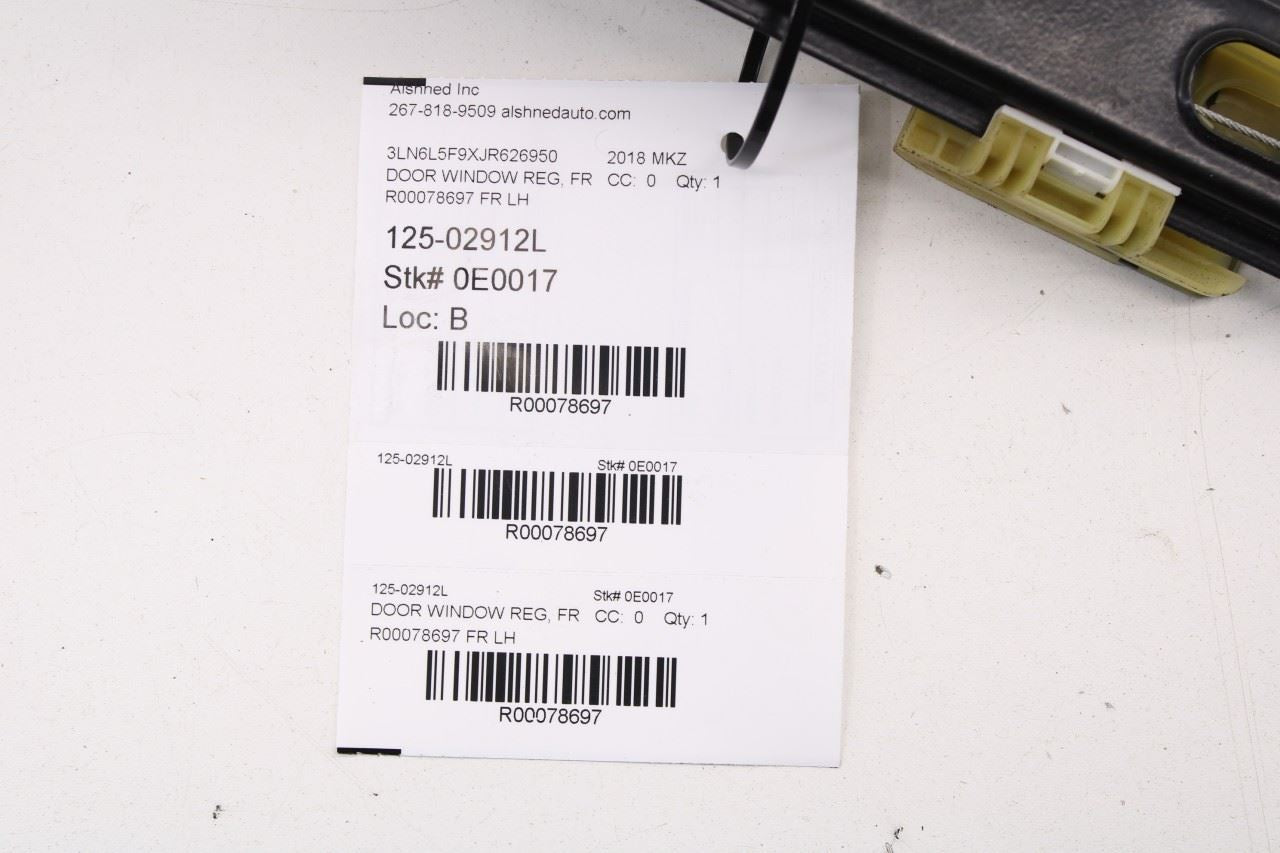 13-20 Lincoln MKZ Reserve Front Left Driver Side Door Window Regulator w/ Motor - Alshned Auto Parts
