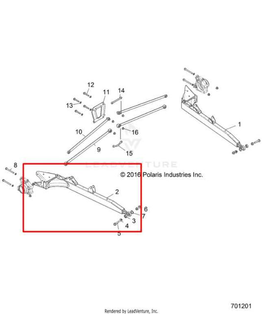 2015-23 Polaris RZR XP 1000 Rear Passenger Right Side Lower Trailing Control Arm - Alshned Auto Parts