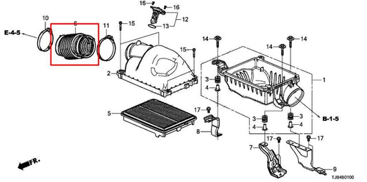 19-25 Acura RDX SH-AWD 2.0L AWD Air Intake Cleaner Flow Hose Tube 17229-5YF-A00 - Alshned Auto Parts
