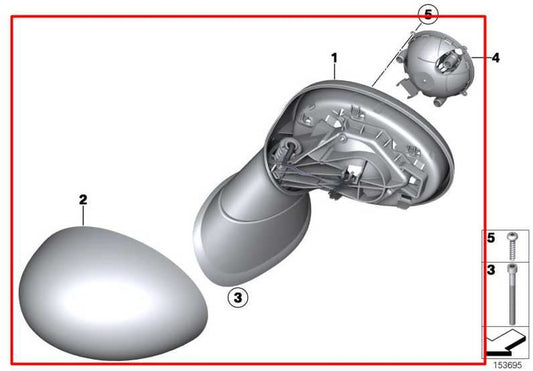 2011-2013 Mini Cooper 1.6L Driver Left Side Rear View Mirror 51-16-7-417-46 OEM - Alshned Auto Parts