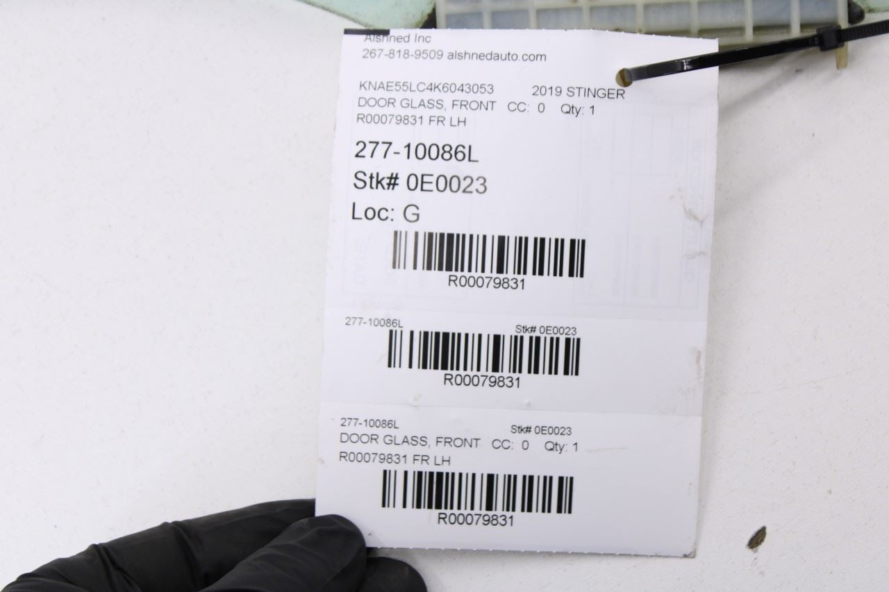 18-23 Kia Stinger GT2 AWD Front Driver LH Side Door Window Glass 82410-J5030 OEM - Alshned Auto Parts