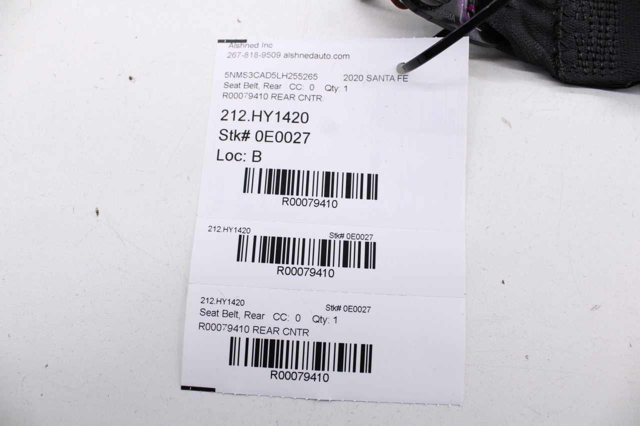 2019-2023 Hyundai Santa Fe SEL 2.4L AWD Rear Center 2nd Row Seat Belt Buckle - Alshned Auto Parts
