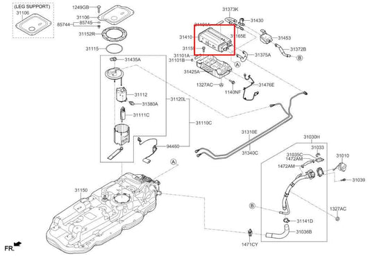 15-21 Kia Sedona LX 3.3L Fuel Vapor Evaporator Emission Canister 31400-A9500 OEM - Alshned Auto Parts