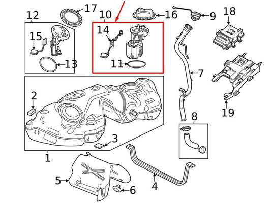 2013-2019 Cadillac ATS Fuel Pump Assembly 13544255 OEM - Alshned Auto Parts