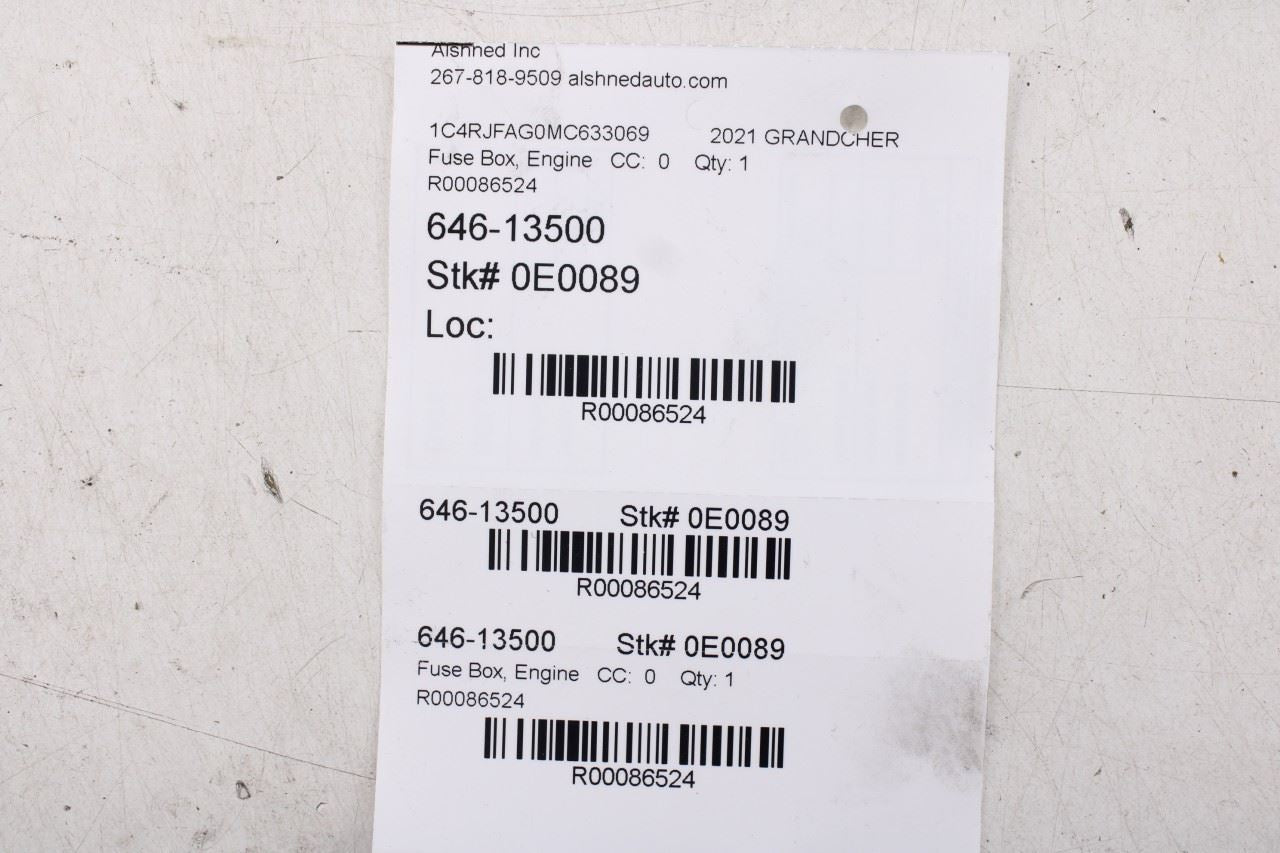 19-21 Jeep Grand Cherokee Laredo Intelligent Power Distribution Center Fuse Box - Alshned Auto Parts