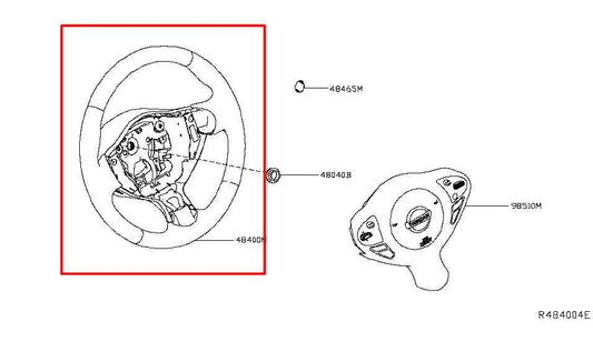 15-19 Nissan Sentra SV 1.8L FWD Steering Wheel w/ Leather Cover 48430-4FY0A OEM - Alshned Auto Parts