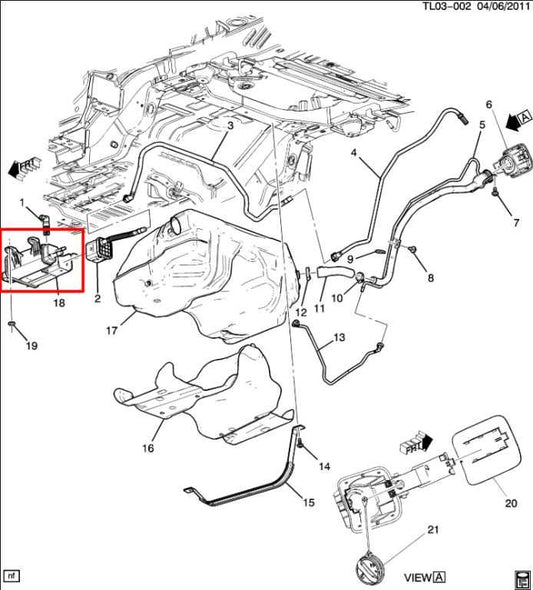 2010-2017 GMC Terrain Fuel Vapor Evaporator Emission Canister 23156464 OEM - Alshned Auto Parts