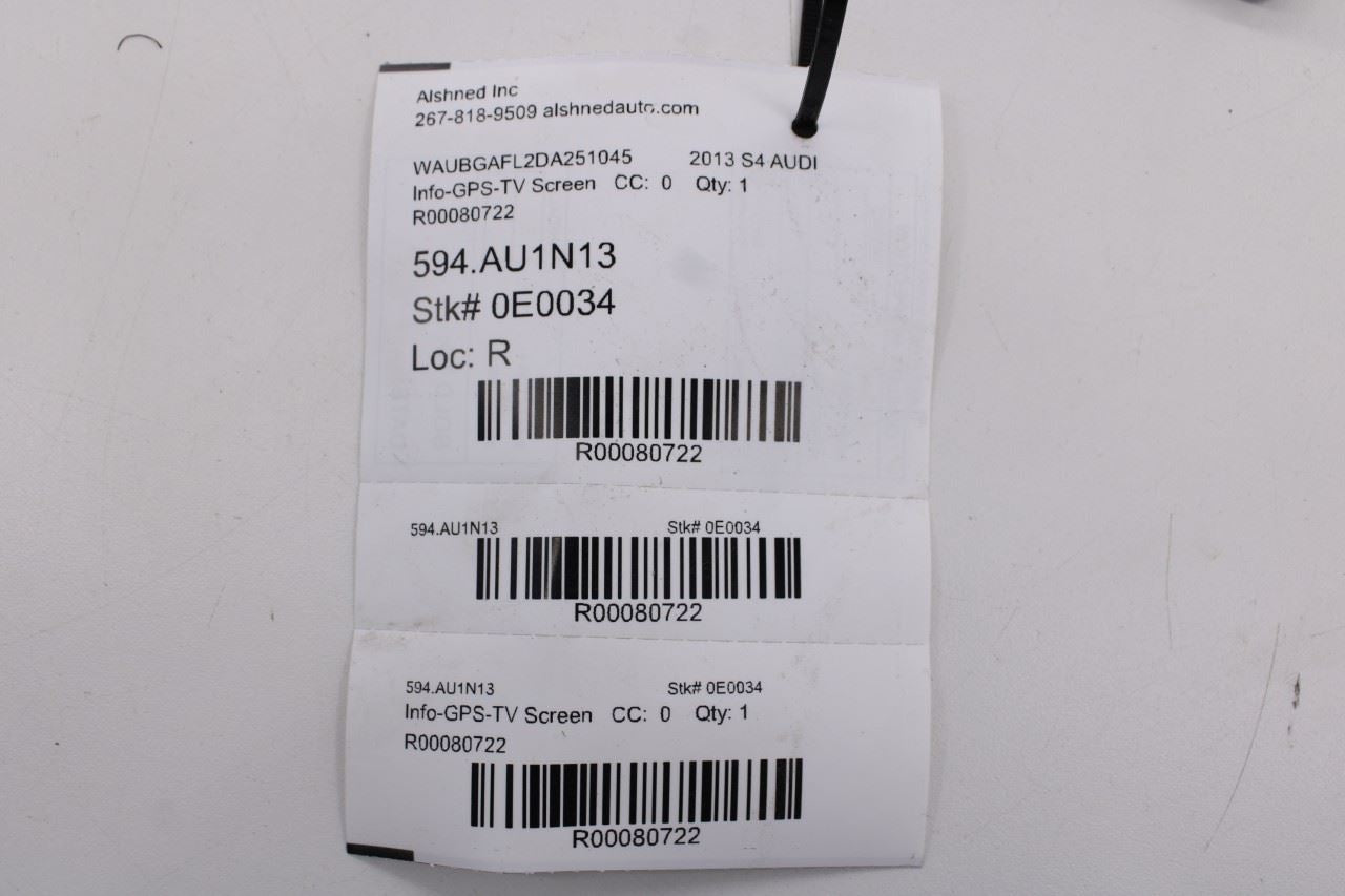 13-16 Audi S4 Premium Plus Harman Information Navigation 7.0 Display 8R0919604A12